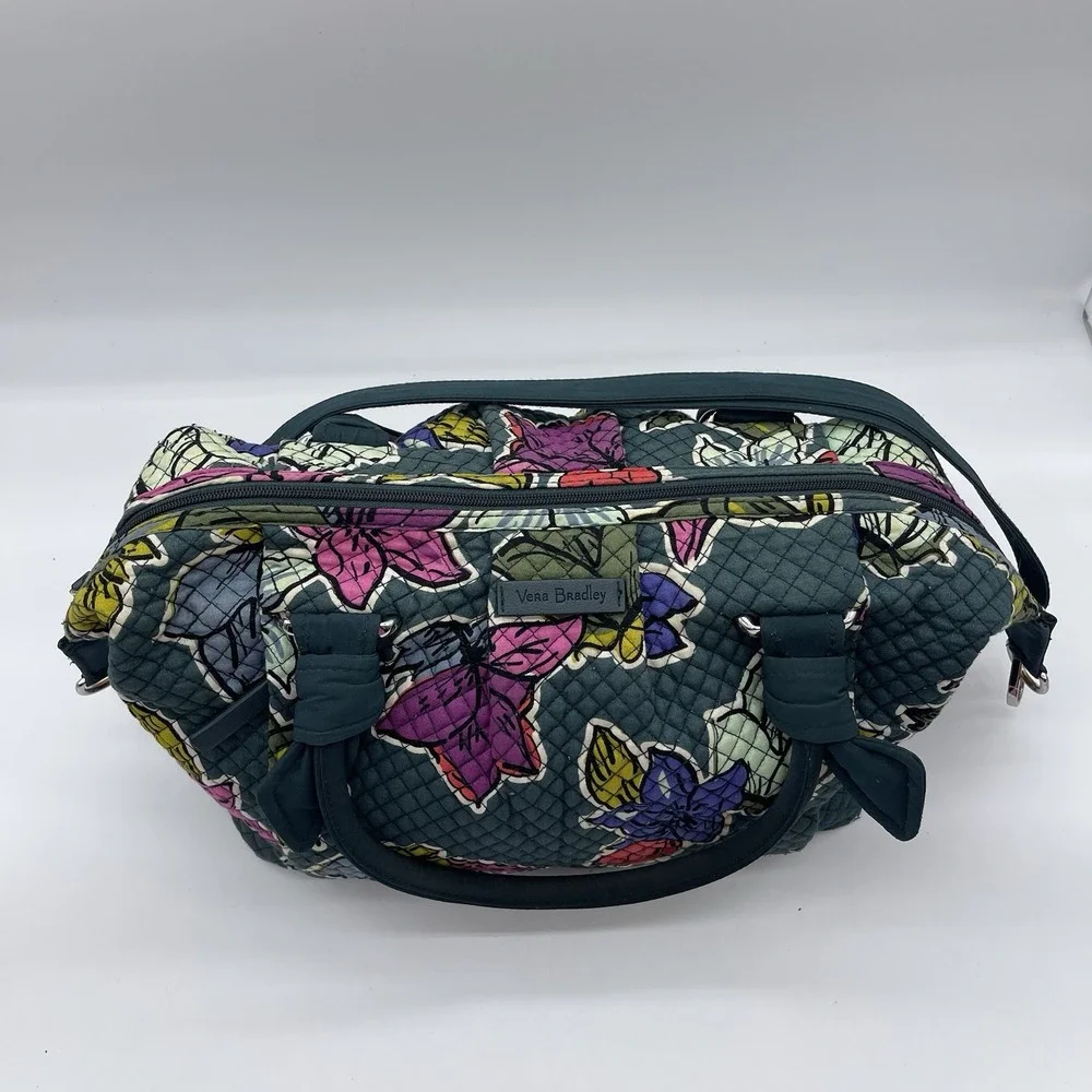 Vera Bradley Falling Flowers Multi-Strap Duffel Bag 21605-112 Quilted Tote Bag